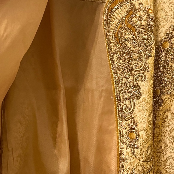 Kurta Art Silk Top & Bottom set Sequined Top goldtone embellishment Mens Size 40 - Picture 7 of 14